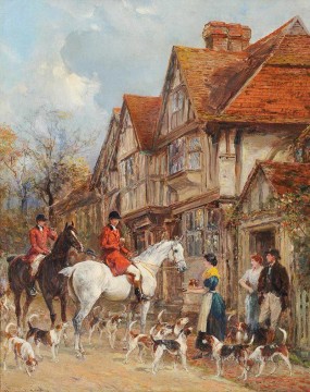 Hardy Oil Painting - HALT FOR REFRESHMENTS Heywood Hardy horse riding